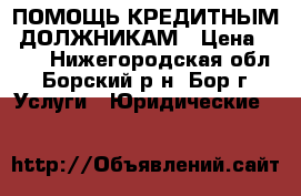 ПОМОЩЬ КРЕДИТНЫМ  ДОЛЖНИКАМ › Цена ­ 500 - Нижегородская обл., Борский р-н, Бор г. Услуги » Юридические   